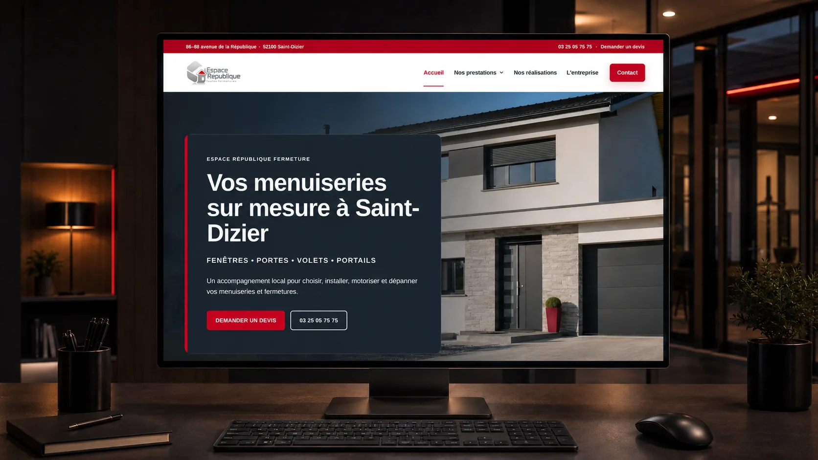 Mock up site internet menuiseries